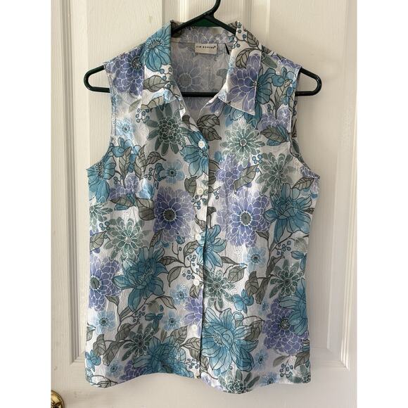 Kim Rogers Women's Size Small Sleeveless Top Blouse lavender with eyelets - Picture 1 of 9